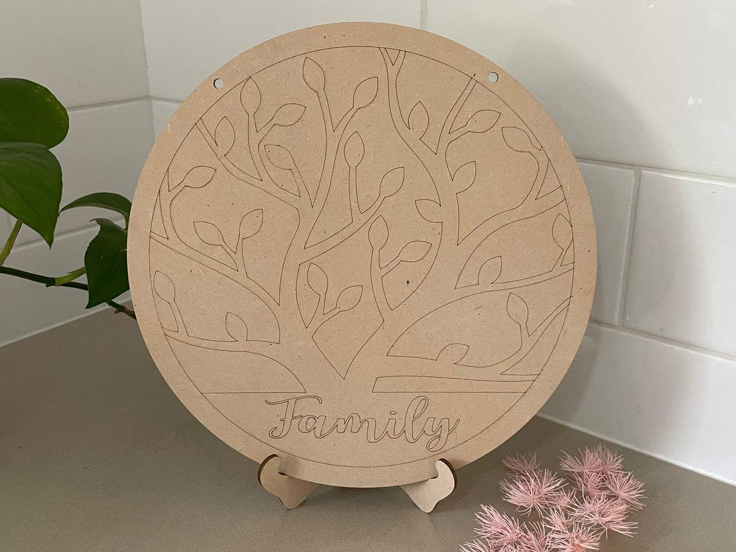 Line Engraved Family Tree Plaque