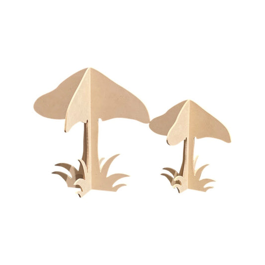 3D Standing Mushroom Double Stem