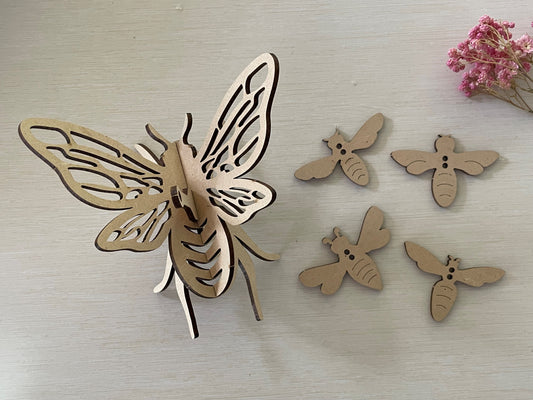 Hanging Bee Stencilled Wings