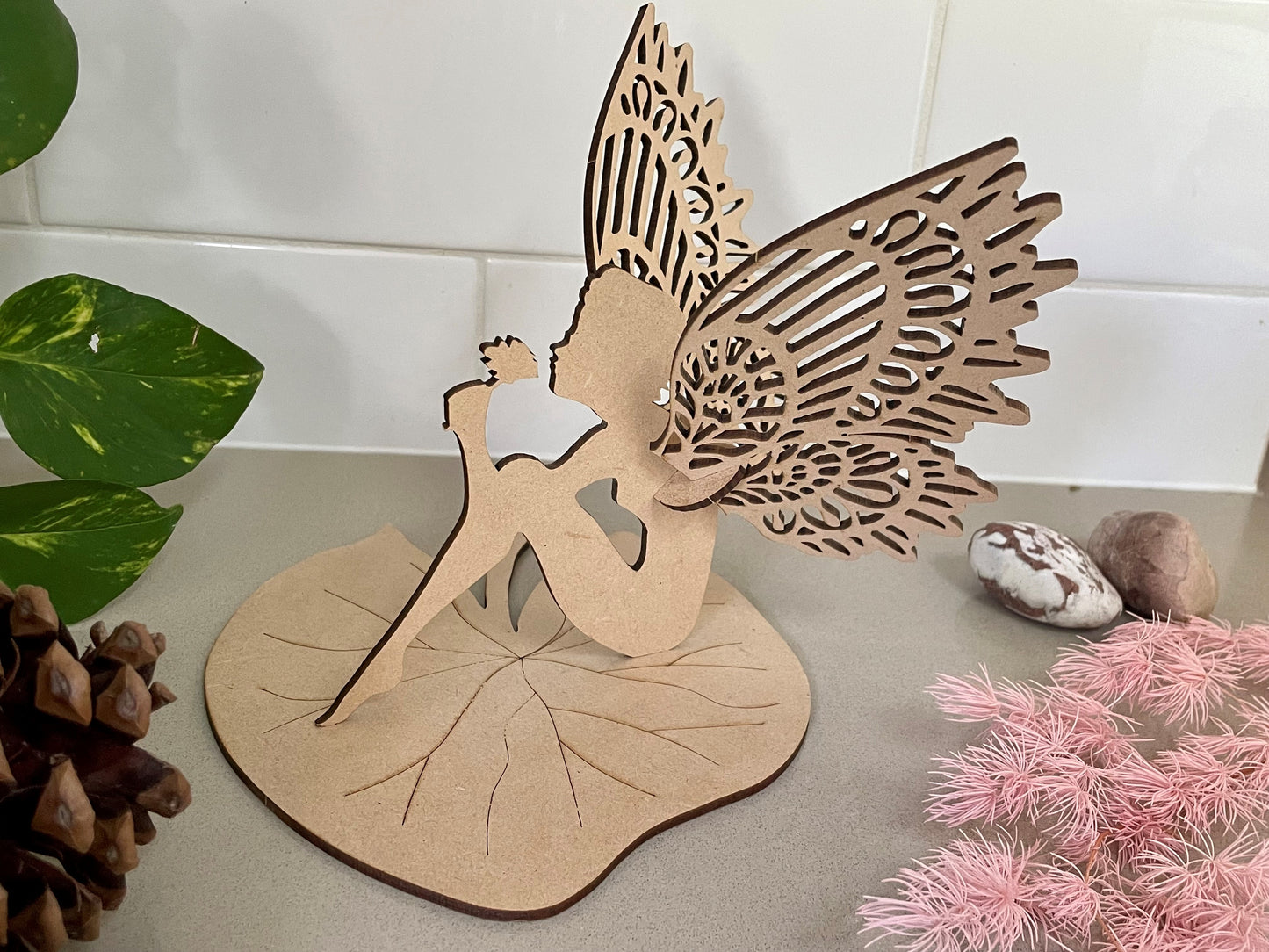 Sitting Fairy - Pixie Cut and Flower