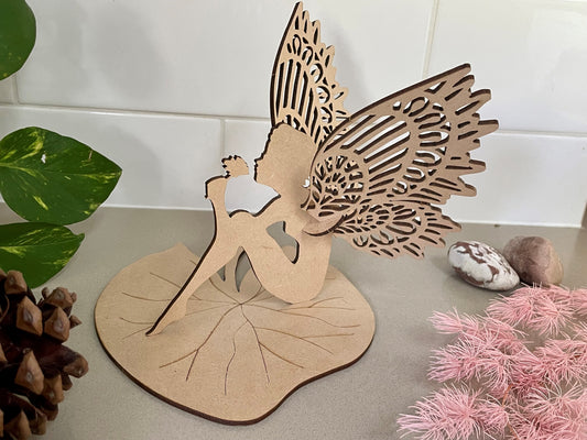 Sitting Fairy - Pixie Cut and Flower