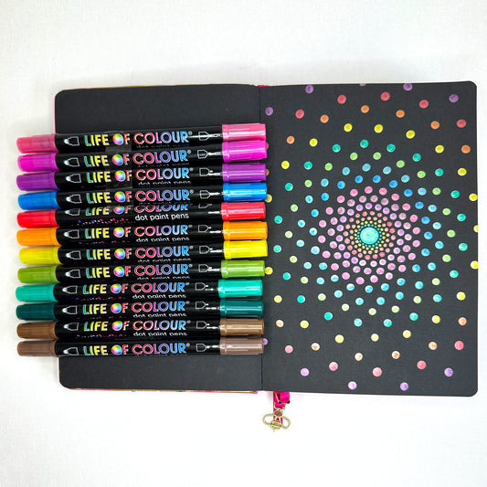 Life Of Colour - Metallic Dot Markers Acrylic Paint Pens - Set of 12